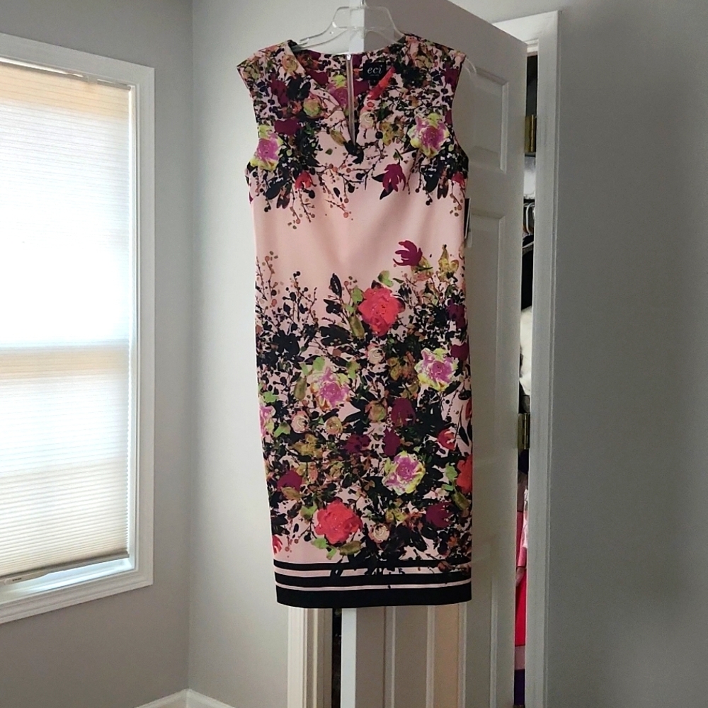 Eci New York pink flower dress